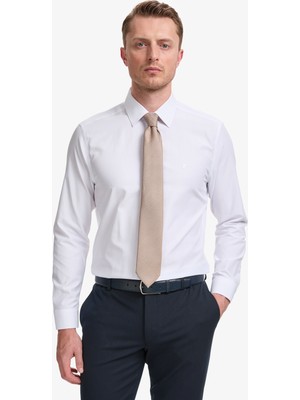 Pierre Cardin Erkek Beyaz Regular Fit Uzun Kollu Basic Gömlek 50325337-VR013