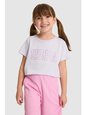 U.S. Polo Assn. Kız Çocuk Bisiklet Yaka Lila Basic Tişört 50325631-VR034