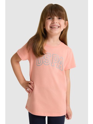 U.S. Polo Assn. Kız Çocuk Bisiklet Yaka Somon Basic Tişört 50325631-VR204