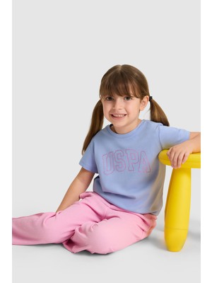 U.S. Polo Assn. Kız Çocuk Bisiklet Yaka Mor Basic Tişört 50325631-VR245