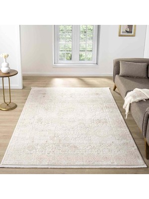 Pera Halı Minimal Krem Bej Eskitme Desenli Halı - MK12004BJS