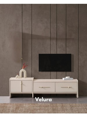 Velura Home & Living Defne Tv Ünitesi - Krem (Sadece Alt Blok)