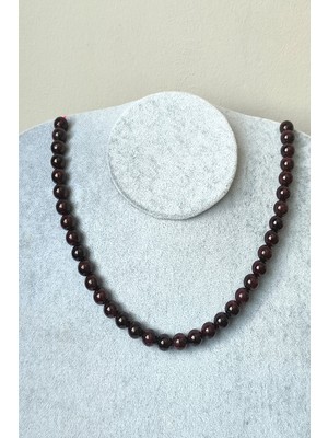 c-bhadu naturel 7 mm Lal Granat Garnet Doğaltaş Kolye