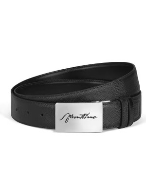 Montblanc Sartorial Deri Plaka Tokalı 35 mm Çift Taraflı Kemer 222235