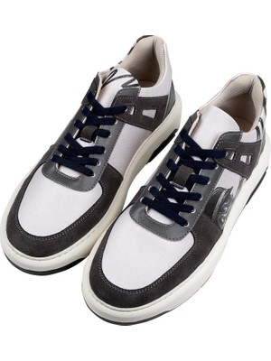 Dogo Erkek Vegan Deri Gri Sneakers - Trouble Tasarım