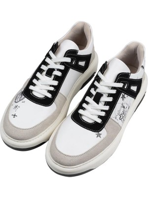 Dogo Erkek Vegan Deri Beyaz Sneakers - Lost Dream Tasarım
