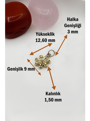 Diamine Pırlanta 14 Ayar Altın Mini Çiçek Kolye Ucu