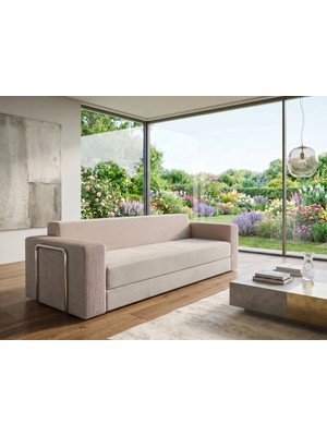 Dechome 236X80 cm Yatak Olabilen Sünger Kanepe | Fitilli Kadife Kumaş, 22 Dns Orijinal Sünger, 5 Metal Destekli