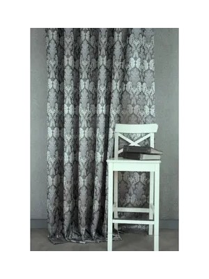 Vivense Damask Orta Sık Pile Fon Perde, Antrasit Gümüş, 60X260