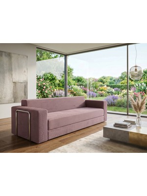 Dechome 236X80 cm Yatak Olabilen Sünger Kanepe | Fitilli Kadife Kumaş, 22 Dns Orijinal Sünger, 5 Metal Destekli