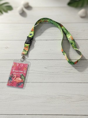 Gifi Flamingo Temalı Boyun Askı İpi