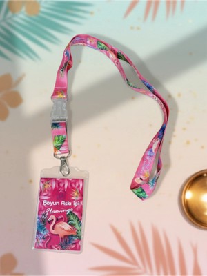Gifi Flamingo Temalı Boyun Askı İpi