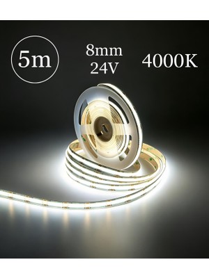 Nexo Cob LED Beyaz 8MM/24V (5 Metre)