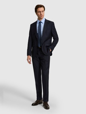 Cacharel Erkek Lacivert Slim Fit %100 Yün Çizgili Takım Elbise 50319152-VR033