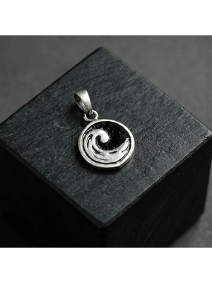 Ebrar Silver Gümüş Dalga Figürlü Kolye Ucu 925 Ayar Gümüş Deniz Dalgası Model Unisex Kolye Ucu