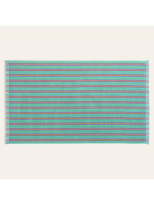 Zsa Zsa Zsu Vıseu Saçaklı Jakarlı Çizgili Pamuk %100 Pamuk Plaj Havlusu 90x150 Cm Yeşil