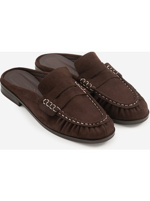 Shoemark Koda  Kahve Suni Süet Kadın Terlik