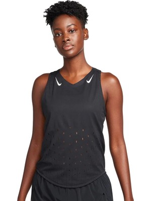 Nike Dri Fit Aeroswift Running Adv Singlet Tank Top Black Lazer Kesim Koşu Atleti Siyah
