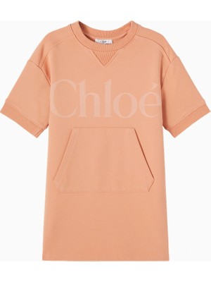 Chloe Chloé Kids Logolu Pamuklu Sweatshirt Elbise Kız Çocuk