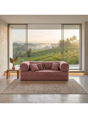 Nestime® 200X100 cm Modüler Sünger Koltuk Yatak Olabilen • Fitilli Kadife • Çıkarılabilir & Yıkanabilir Kılıf