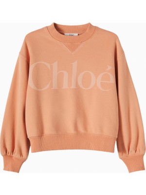 Chloe Chloé Kids Logolu Pamuk Jarse Sweatshirt Kız Çocuk