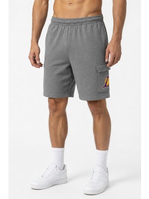 Nike Nba Cargo Shorts Los Angeles Lakers Club Courtside Erkek Pamuklu Kargo Şort Gri