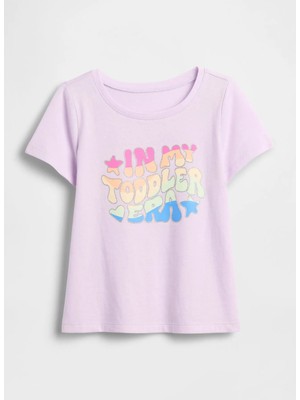 Gap Lila Kız Çocuk Baskılı T-Shirt 870981003