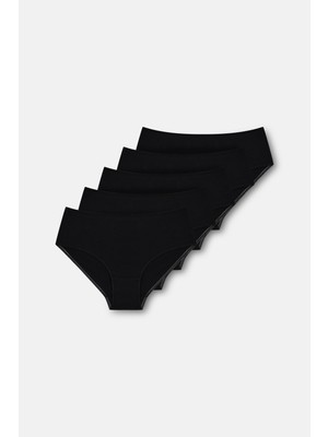 Suwen 5'li Pamuklu Basic Yüksek Bel Slip Külot