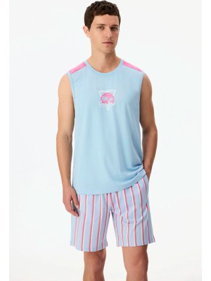 Penti Erkek Surfer Geometrik Desenli Şort Pijama Takımı