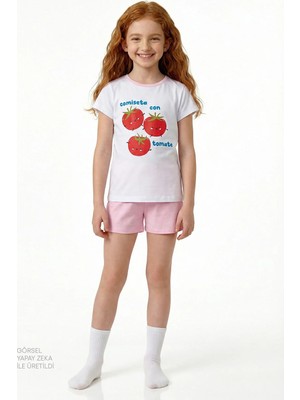 Penti Pembe Kız Çocuk Tomato Pamuklu 2'li Pijama Takımı
