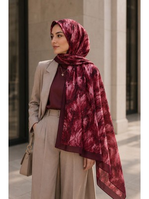 Zümra Emproyal Bambu Kraş Bordo Şal