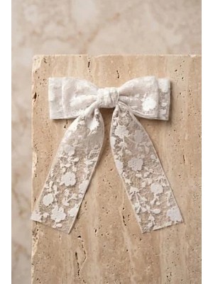 Bony Socks Dantel Fiyonk Otomat Toka Beyaz