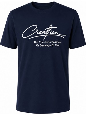 Trender Creativizm Baskı Süpreme Indigo Erkek T-Shirt 226-16