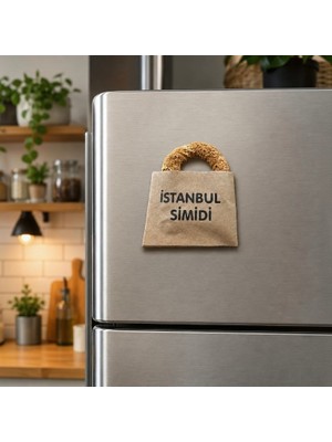 Hediye Fikri Istanbul Simidi Magnet 7 cm – Polyester Buzdolabı Süsü Dekoratif Hediyelik