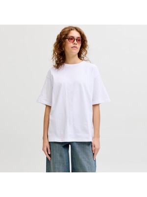 Jack & Jones Kadin Sirt Baskili Bol Kalip Tisört - Valentine