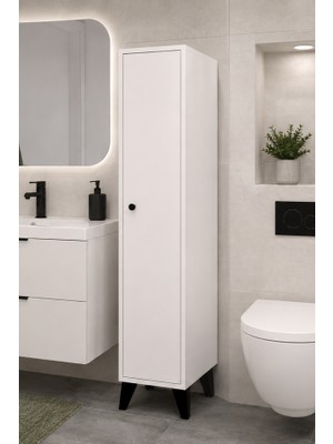 Mobilique Tire Banyo Dolabı Ince Kullanışlı Boy Dolap