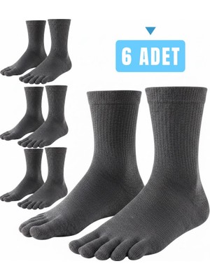 Giyu Shop Erkek 6'lı Bambu Mantar Çorabı Parmak Çorap 36-44 Numara