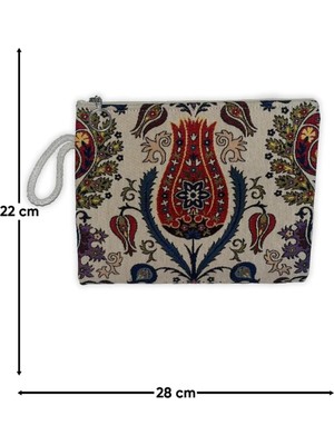 Clutch Osmanlı Motifli Orta Boy Goblen El Çantası