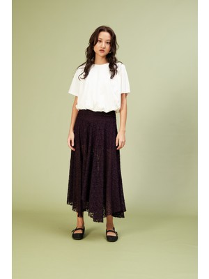 Nisan Triko Dantel Uzun Etek