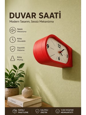Çift Taraflı Duvar Saati Modern Tasarım Dekoratif Sessiz Mekanizma Salon Ofis Saat