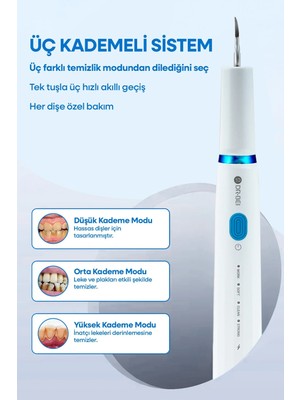Dr.bei Şarjlı Diş Taşı Temizleme Cihazı Mc-01 Beyaz Renkli Orta Sert Fırça Kılı ile Etkili Temizlik
