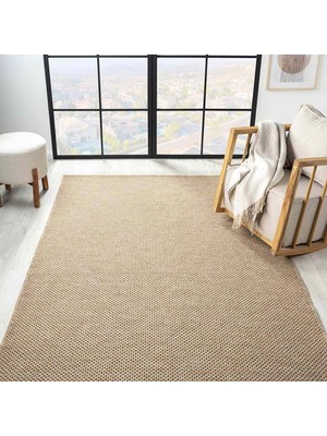 Pera Halı Kahve Bej Siyah Melanj Noktalı Modern Halı - L710KCW