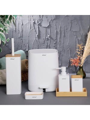 UltraMint 6 Parça Beyaz Banyo Seti, Şık ve Pratik Tasarım