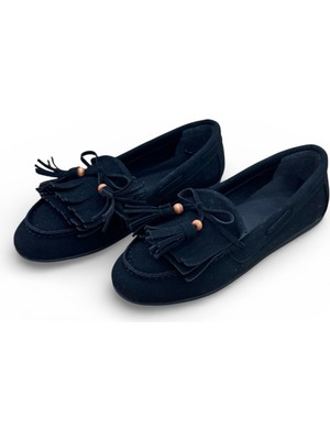 Patron Shoes Püsküllü Süet Kadın Babet