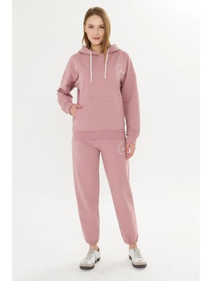 Trendhill Kadın Pamuklu Kapüşonlu K. Cepli Eşofman Takımı Pembe 8513-P