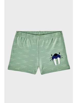 Slipstop Mors Desenli Lastikli Bel Boxer Mayo Short Erkek Çocuk Mayo Short SR2636000001