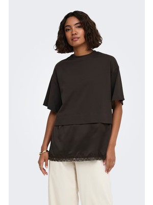 Only Onlmexa Pamuklu Regular Fit Dantel Detaylı T Shirt Bayan T Shirt 15382176