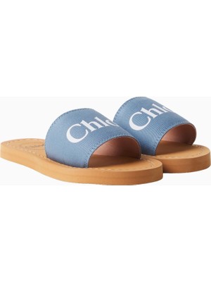 Chloe Chloé Kids Logolu Deri Detaylı Terlik Kız Çocuk