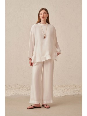 ALLDAY Beyaz-Volan Detaylı Gömlek