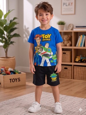 Aselin Kids Erkek Çocuk Oyuncak Hikayesi Baskılı Şortlu Yazlık Takım Alt Üst Takım